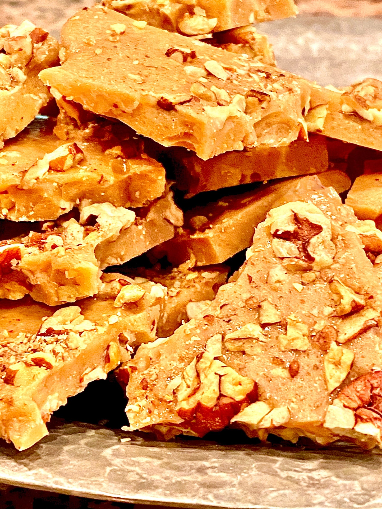 Toffee with fresh roasted pecans